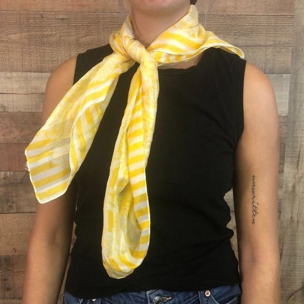 Vintage Yellow & White Scarf